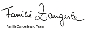Unterschrift der Familie Zangerle